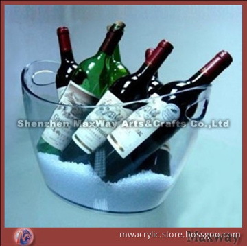 Oval crystal lucite ice bucket/container